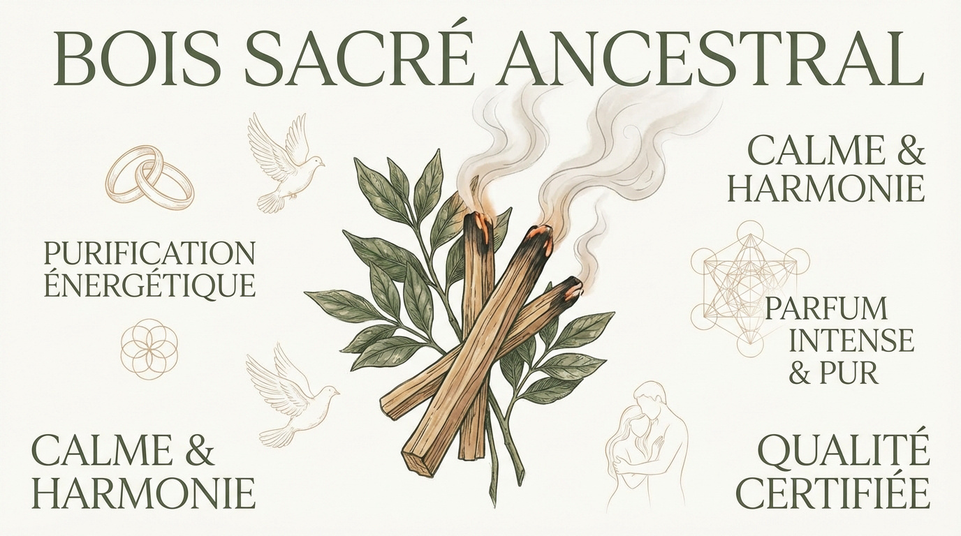 Bâtonnets de palo santo sacré pour la purification et l'harmonie d'un mariage