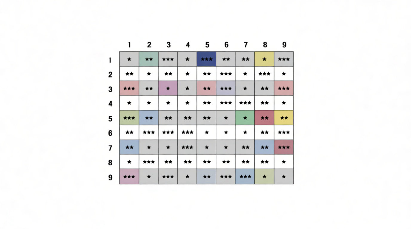 Analyse des affinités entre les chiffres de 1 à 9